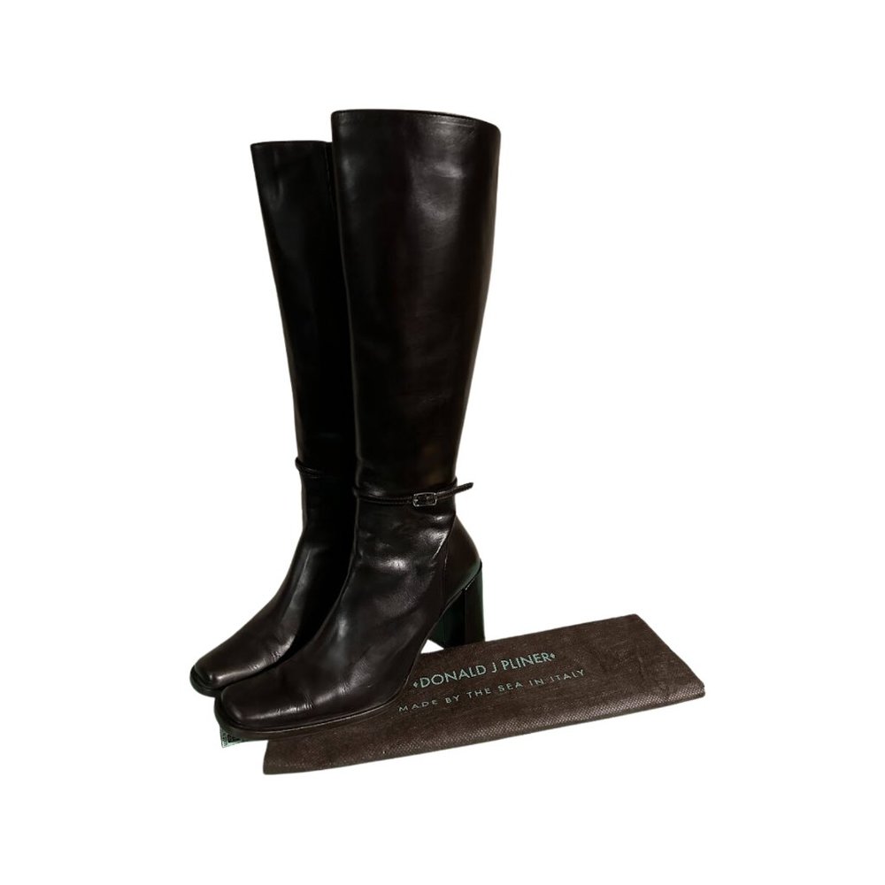 Donald J Pliner Black Leather Boots Womens 6.5